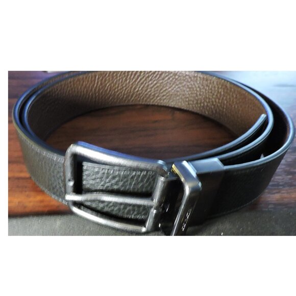 Coach Belt Reversible F55434 Black Dark Brown With 2 Buckles In Original Box - Picture 10 of 15